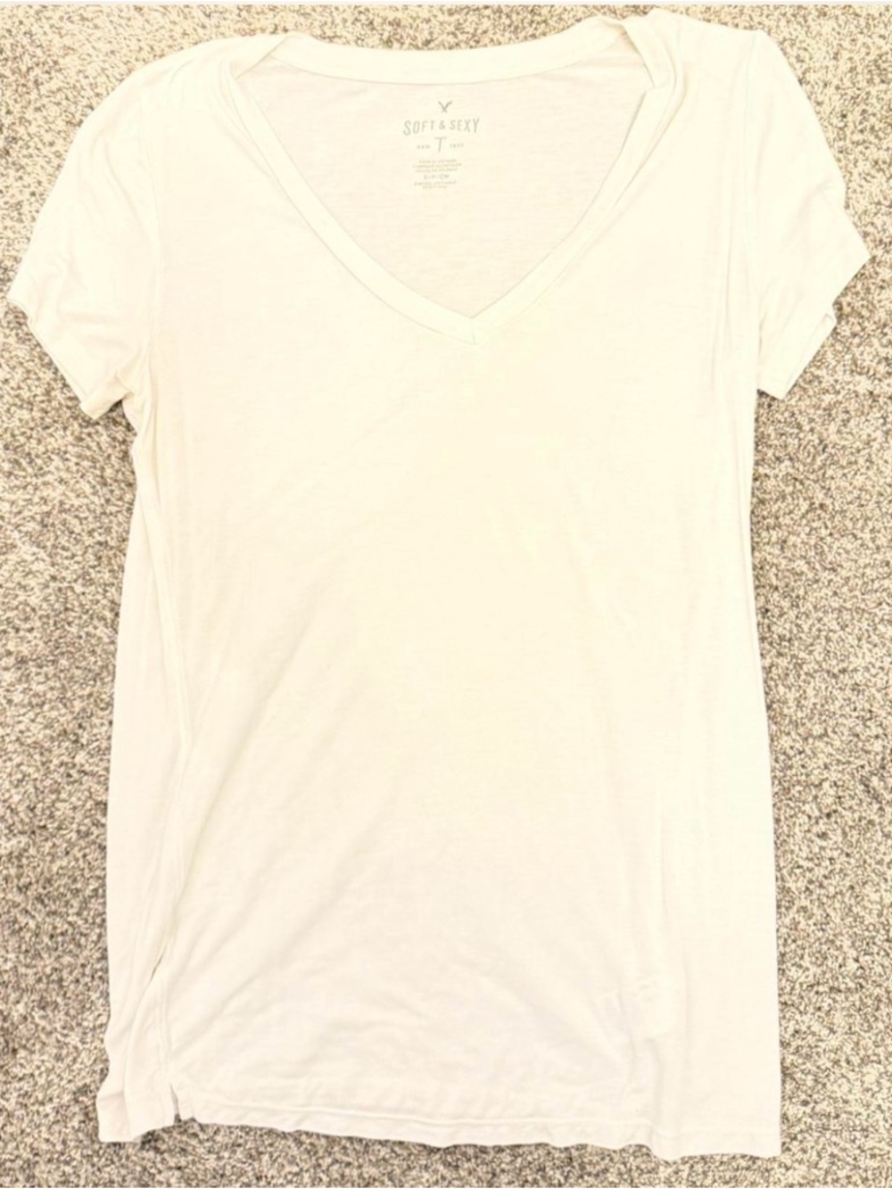 American Eagle Outfitters Soft & Sexy V-Neck Tee in White